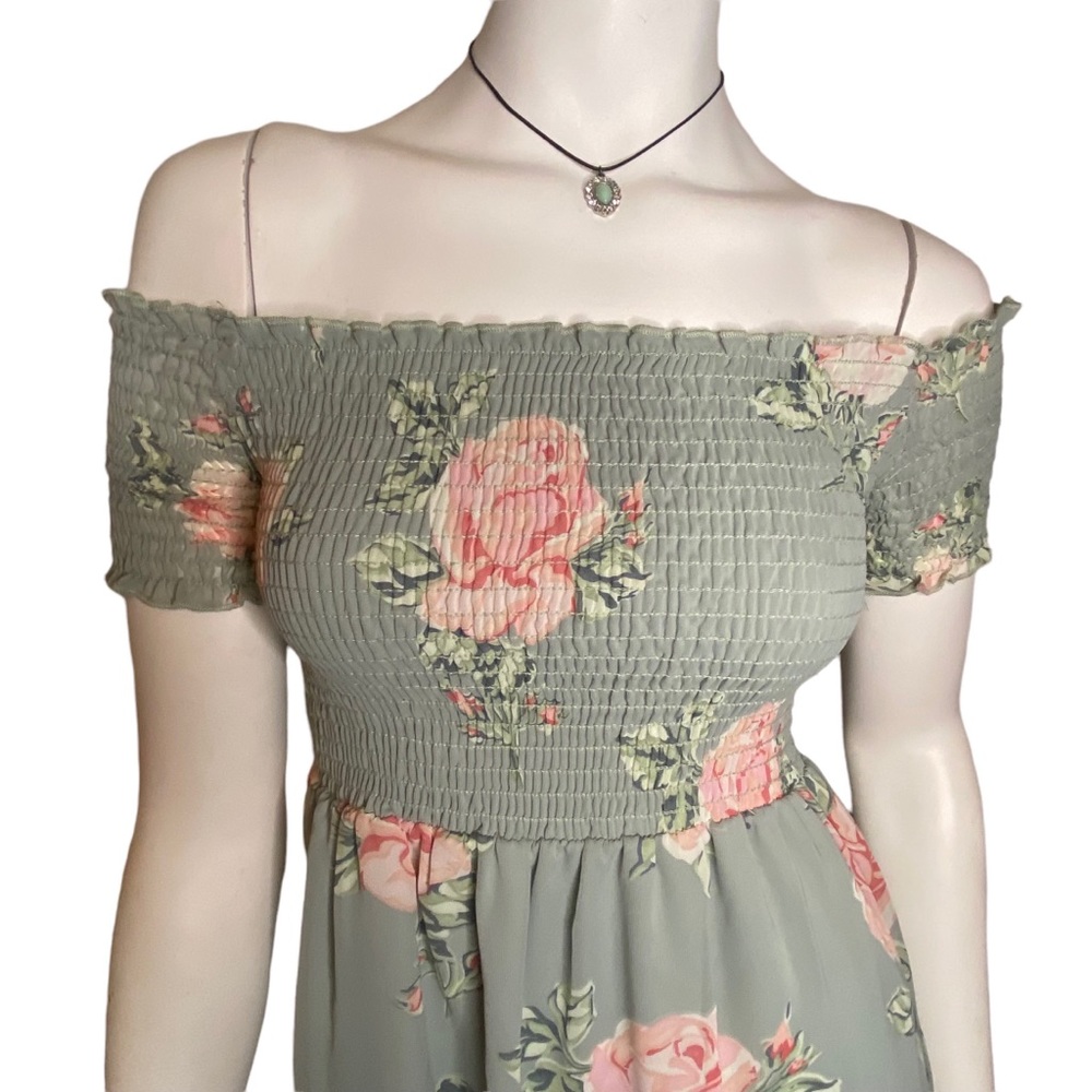 Show Me Your Mumu Women’s Medium Dolly Smocked Floral Dress in Sweetheart Sage - Picture 5 of 12